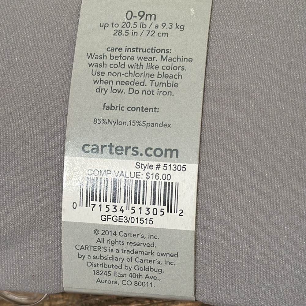 Carter’s 2 pairs of tights NWT - Picture 4 of 5